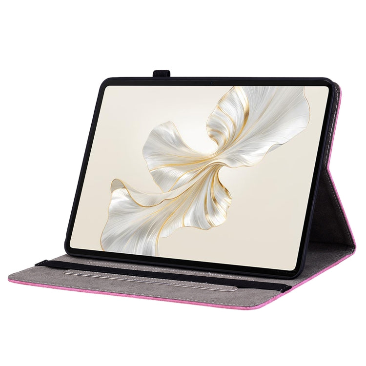 For Honor Pad 9 12.1 Butterfly Rose Embossed Leather Tablet Case(Rose Red)