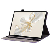 For Honor Pad 9 12.1 Butterfly Rose Embossed Leather Tablet Case(Purple)