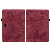 For Honor Pad 9 12.1 Butterfly Rose Embossed Leather Tablet Case(Red)