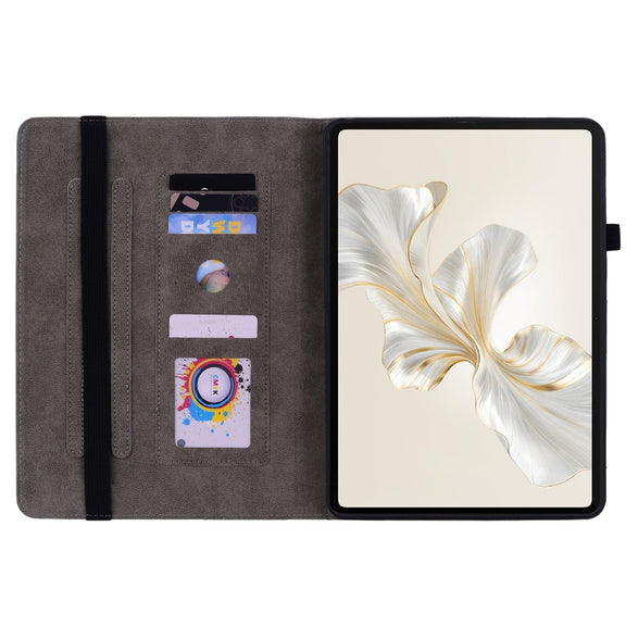 For Honor Pad 9 12.1 Butterfly Rose Embossed Leather Tablet Case(Red)