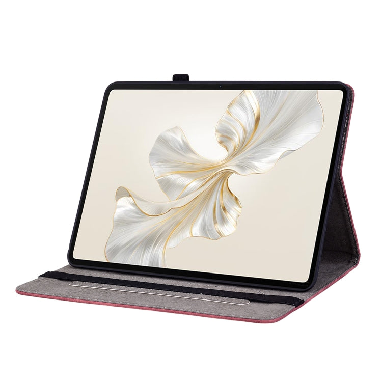 For Honor Pad 9 12.1 Butterfly Rose Embossed Leather Tablet Case(Red)