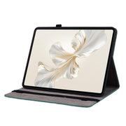 For Honor Pad 9 12.1 Butterfly Rose Embossed Leather Tablet Case(Green)