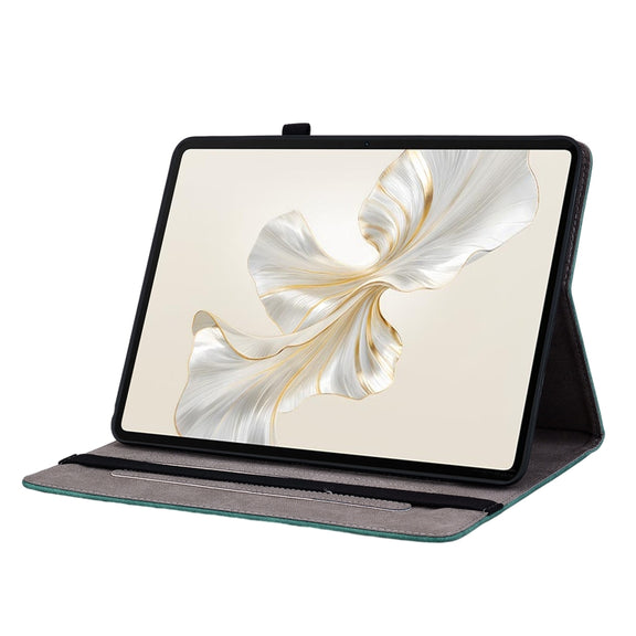 For Honor Pad 9 12.1 Butterfly Rose Embossed Leather Tablet Case(Green)