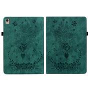 For Nokia T21 Butterfly Rose Embossed Leather Tablet Case(Green)
