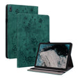 For Nokia T20 10.4 2021 Butterfly Rose Embossed Leather Tablet Case(Green) - Honor Cases by PMC TechLife | Online Shopping South Africa | PMC TechLife | Buy Now Pay Later Mobicred