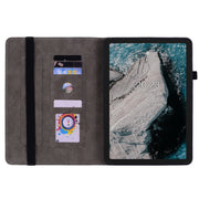 For Nokia T20 10.4 2021 Butterfly Rose Embossed Leather Tablet Case(Green)