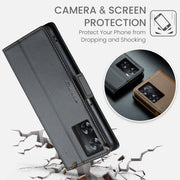 For OPPO A77s CaseMe 023 Butterfly Buckle Litchi Texture RFID Anti-theft Leather Phone Case(Black)