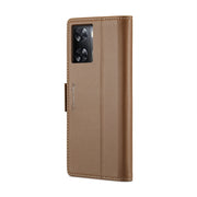 For OPPO A77s CaseMe 023 Butterfly Buckle Litchi Texture RFID Anti-theft Leather Phone Case(Brown)