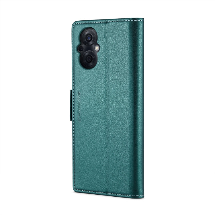For OPPO Reno7 Z Global/Reno7 Lite Global CaseMe 023 Butterfly Buckle Litchi Texture RFID Anti-theft Leather Phone Case(Pearly Blue)