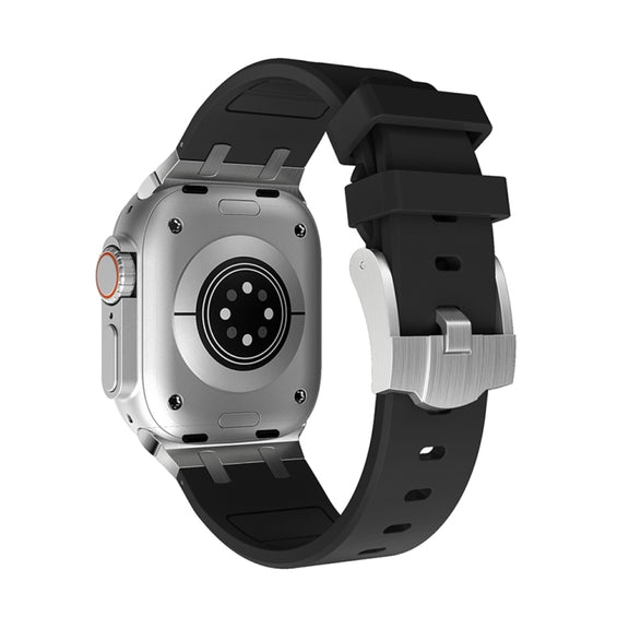 AP Silicone Watch Band For Apple Watch SE 2023 40mm(Silver Black)