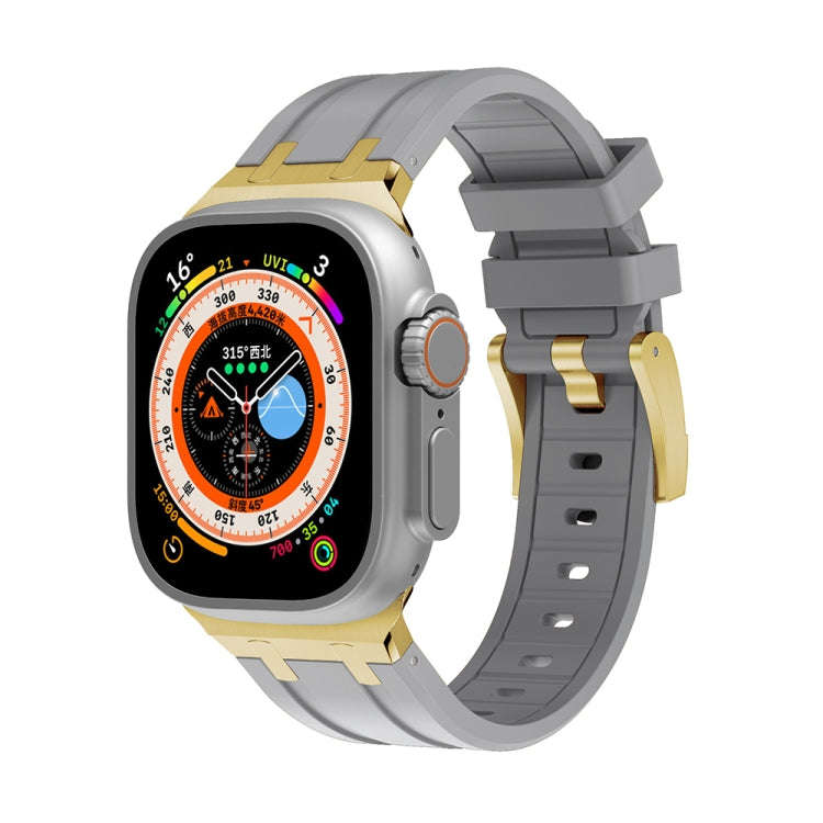 AP Silicone Watch Band For Apple Watch Ultra 2 49mm(Gold Grey)