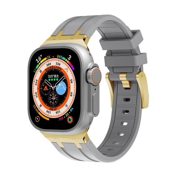 AP Silicone Watch Band For Apple Watch Ultra 2 49mm(Gold Grey)