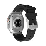 AP Silicone Watch Band For Apple Watch Series 10 42mm(Silver Black)