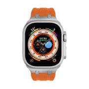 AP Silicone Watch Band For Apple Watch Series 10 42mm(Silver Orange)