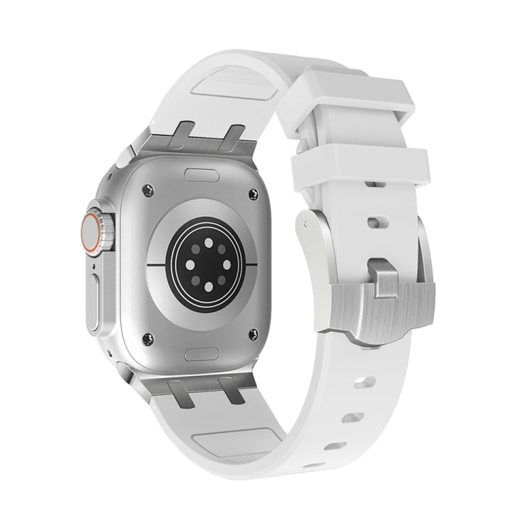 AP Silicone Watch Band For Apple Watch Series 10 42mm(Silver White)