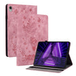 For Lenovo M10 Plus Butterfly Rose Embossed Leather Tablet Case(Pink) - Lenovo by PMC TechLife | Online Shopping South Africa | PMC TechLife | Buy Now Pay Later Mobicred