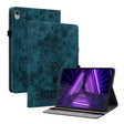 For Lenovo M10 Plus Butterfly Rose Embossed Leather Tablet Case(Dark Blue) - Lenovo by PMC TechLife | Online Shopping South Africa | PMC TechLife | Buy Now Pay Later Mobicred