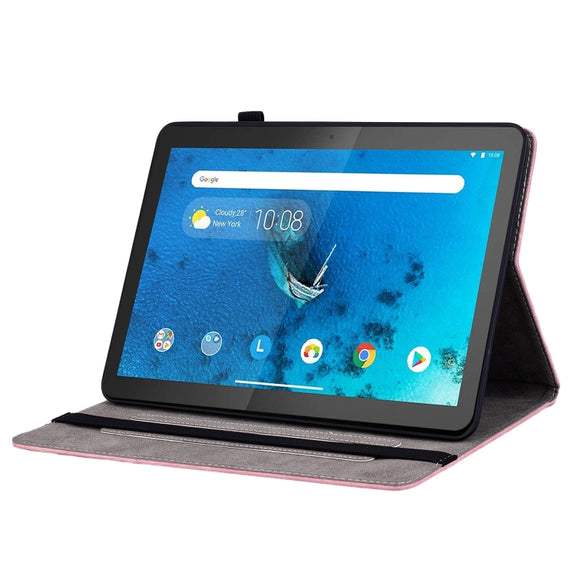 For Lenovo M10 Butterfly Rose Embossed Leather Tablet Case(Pink)