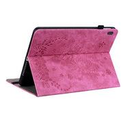 For Lenovo M10 Butterfly Rose Embossed Leather Tablet Case(Rose Red)