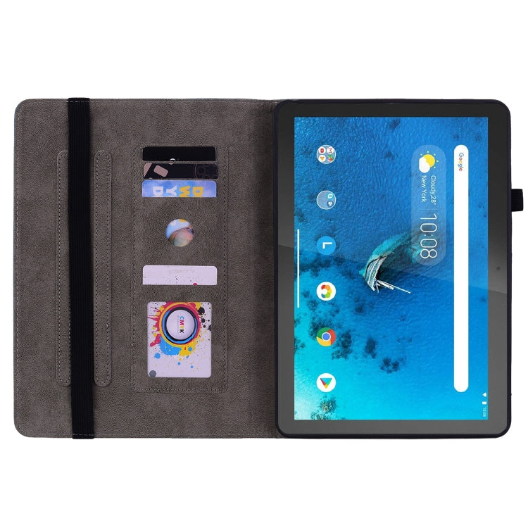 For Lenovo M10 Butterfly Rose Embossed Leather Tablet Case(Rose Red)