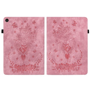 For Lenovo Tab M10 10.1 3rd Gen Butterfly Rose Embossed Leather Tablet Case(Pink)