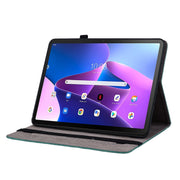 For Lenovo Tab M10 10.1 3rd Gen Butterfly Rose Embossed Leather Tablet Case(Green)