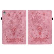 For Lenovo Tab M10 HD 2nd Gen TB-X306X Butterfly Rose Embossed Leather Tablet Case(Pink)