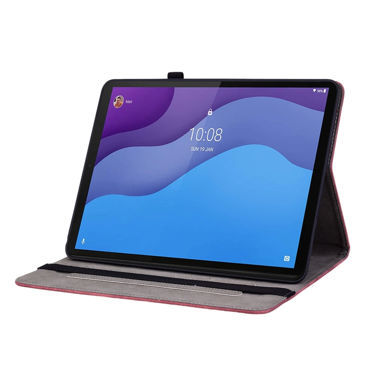 For Lenovo Tab M10 HD 2nd Gen TB-X306X Butterfly Rose Embossed Leather Tablet Case(Red)
