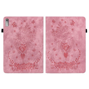 For Lenovo Tab P11 Gen 2 11.5 Butterfly Rose Embossed Leather Tablet Case(Pink)