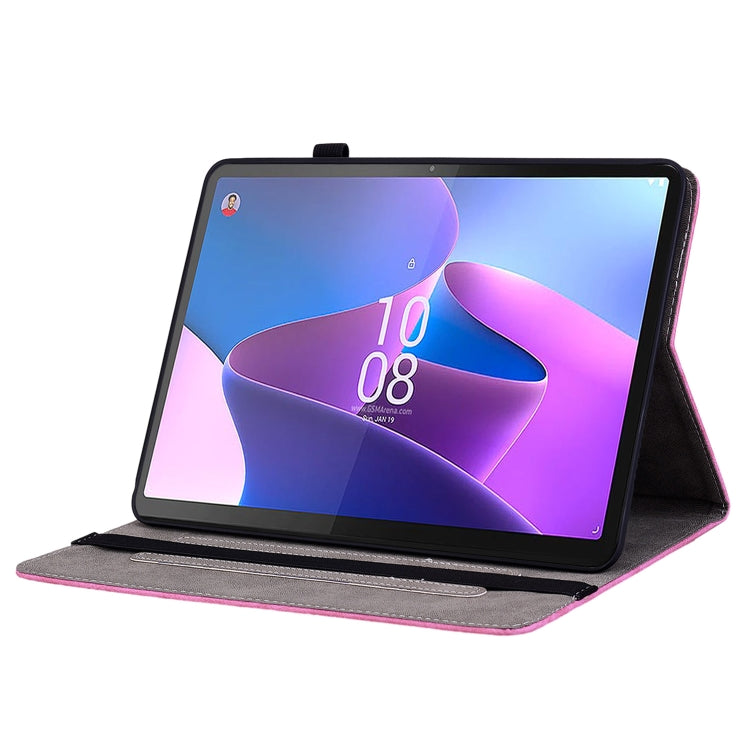 For Lenovo Tab P11 Gen 2 11.5 Butterfly Rose Embossed Leather Tablet Case(Rose Red)
