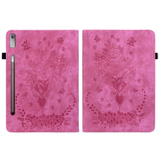 For Lenovo Tab P11 Pro Gen 2 11.2 Butterfly Rose Embossed Leather Tablet Case(Rose Red)