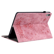 For Lenovo Tab P11 TB-J606F Butterfly Rose Embossed Leather Tablet Case(Pink)