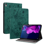 For Lenovo Tab P11 TB-J606F Butterfly Rose Embossed Leather Tablet Case(Green)