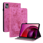 For Lenovo Tab M11/Xiaoxin Pad 11 2024 Butterfly Rose Embossed Leather Tablet Case(Rose Red)