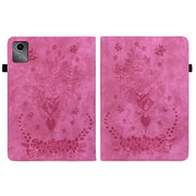 For Lenovo Tab M11/Xiaoxin Pad 11 2024 Butterfly Rose Embossed Leather Tablet Case(Rose Red)