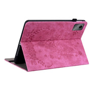 For Lenovo Tab M11/Xiaoxin Pad 11 2024 Butterfly Rose Embossed Leather Tablet Case(Rose Red)