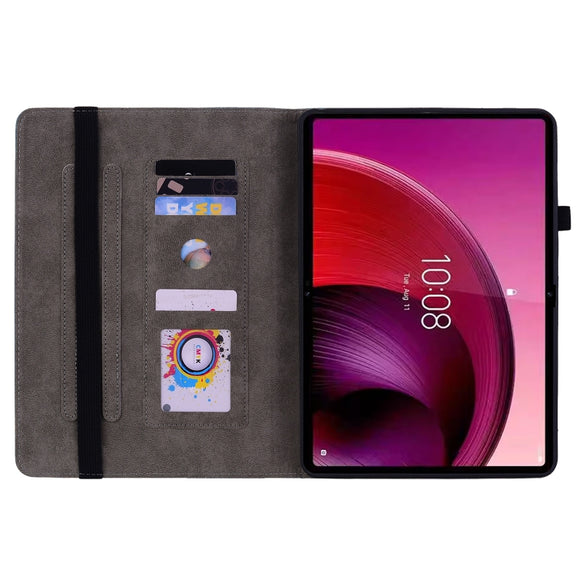 For Lenovo Tab M11/Xiaoxin Pad 11 2024 Butterfly Rose Embossed Leather Tablet Case(Red)