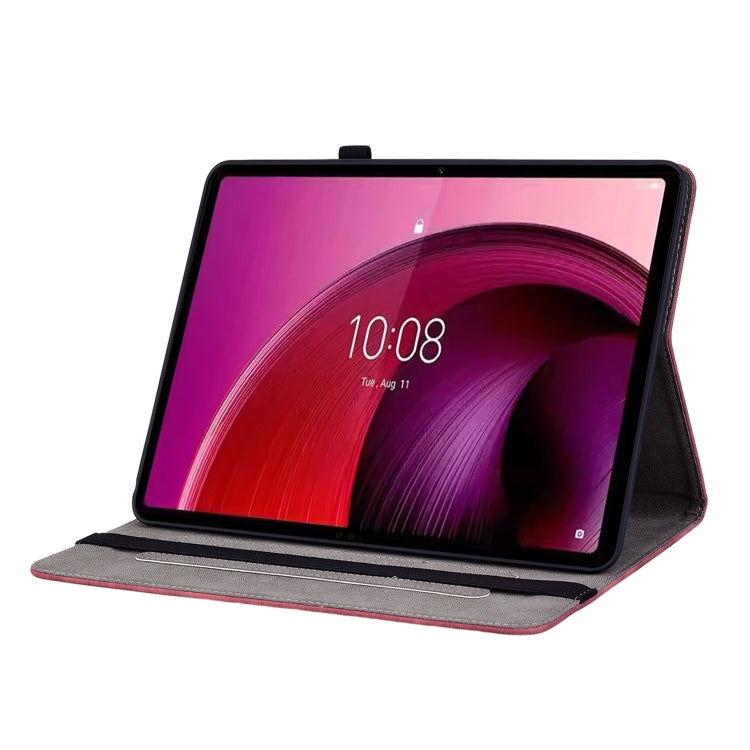 For Lenovo Tab M11/Xiaoxin Pad 11 2024 Butterfly Rose Embossed Leather Tablet Case(Red)