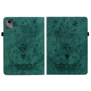 For Lenovo Tab M11/Xiaoxin Pad 11 2024 Butterfly Rose Embossed Leather Tablet Case(Green)