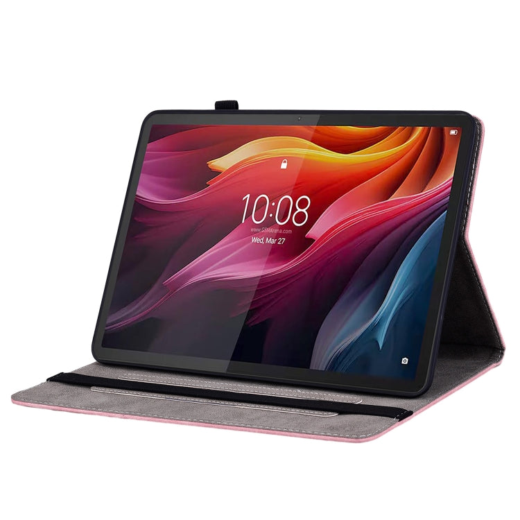 For Lenovo Tab K11 Plus Butterfly Rose Embossed Leather Tablet Case(Pink)