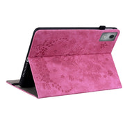 For Lenovo Tab K11 Plus Butterfly Rose Embossed Leather Tablet Case(Rose Red)