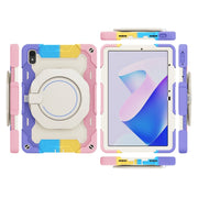 For Huawei MatePad 11 2023 Armor Contrast Color Silicone + PC Tablet Case(Colorful Pink)