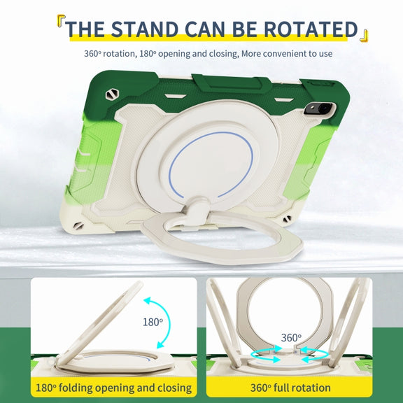 For Huawei MatePad 11 2023 Armor Contrast Color Silicone + PC Tablet Case(Colorful Green)