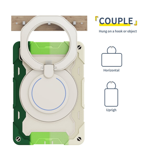 For Huawei MatePad 11 2023 Armor Contrast Color Silicone + PC Tablet Case(Colorful Green)