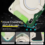 For Huawei MatePad 11 2023 Armor Contrast Color Silicone + PC Tablet Case(Colorful Green)