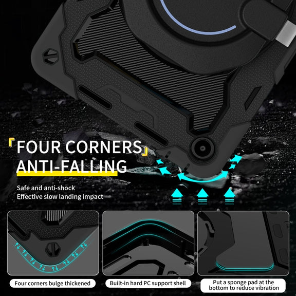 For Huawei MatePad SE 10.4 2023 Armor Contrast Color Silicone + PC Tablet Case(Black)
