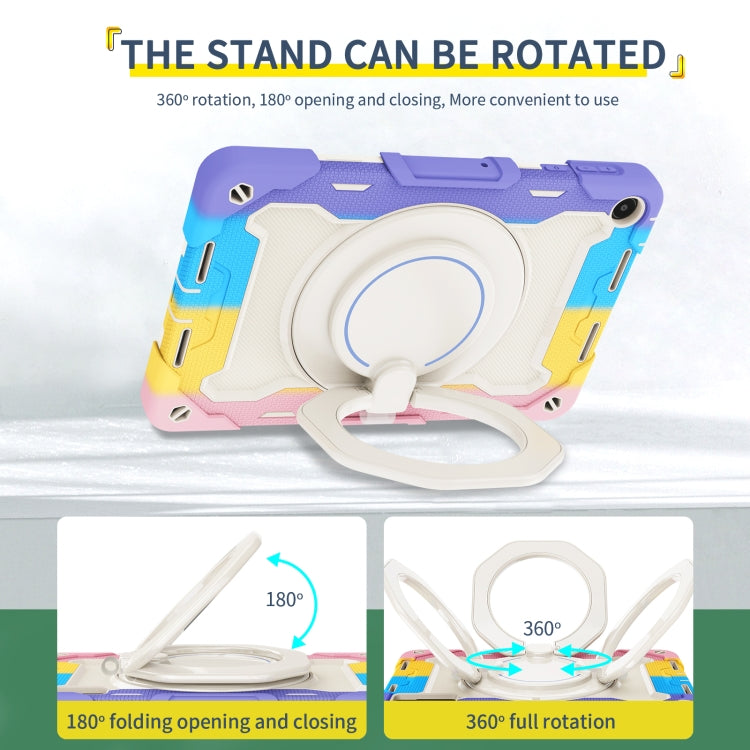 For Huawei MatePad SE 10.4 2023 Armor Contrast Color Silicone + PC Tablet Case(Colorful Pink)