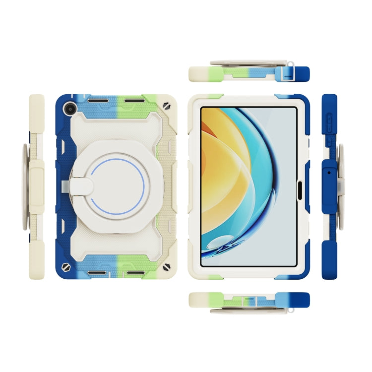 For Huawei MatePad SE 10.4 2023 Armor Contrast Color Silicone + PC Tablet Case(Colorful Blue)