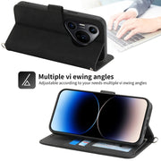 For Huawei Pura 70 Pro / Pura 70 Pro+ Skin-feel Flowers Embossed Wallet Leather Phone Case(Black)
