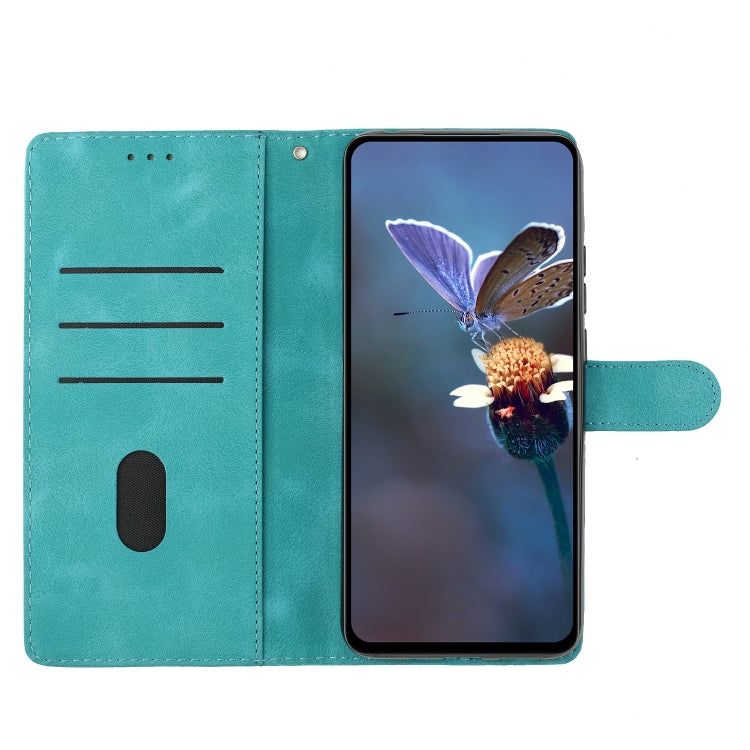 For iPhone 16 Flower Butterfly Embossing Pattern Leather Phone Case(Sky Blue)